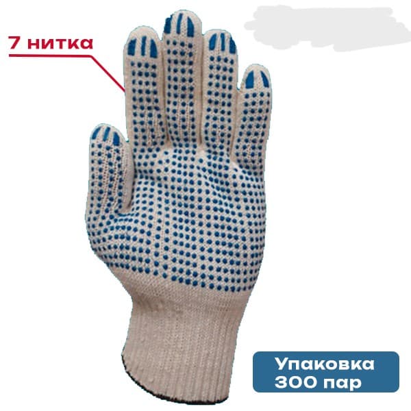 Перчатки 7н/7,5кл/с ПВХ точка